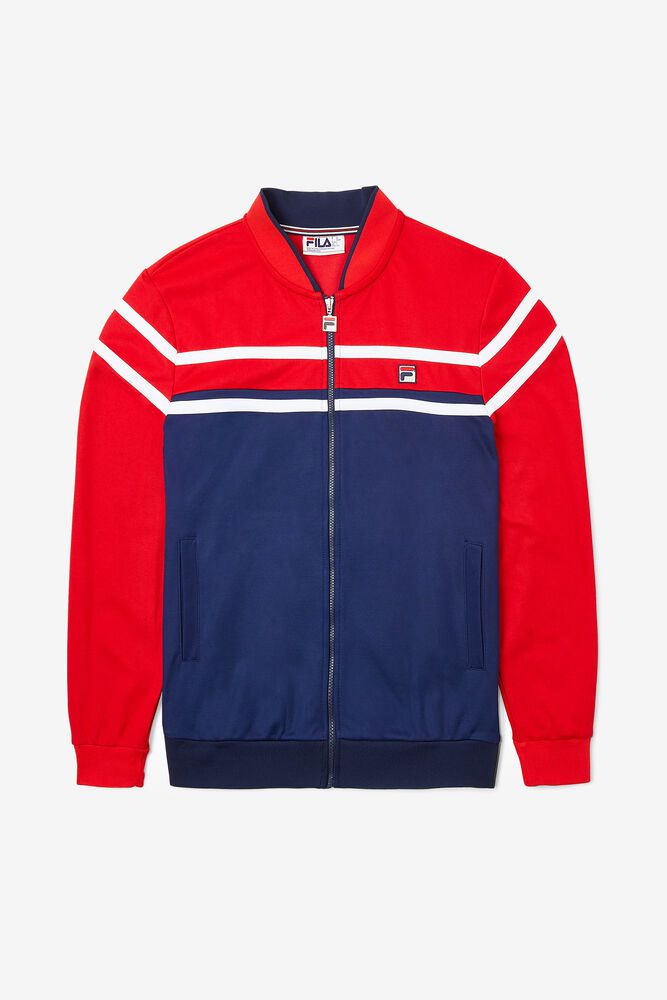 Fila Jacket Mens Navy/Red/White Naso - Ireland 64317-FDJC